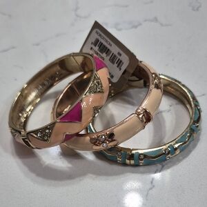 Nordstrom Elegant Gold, Pink, and Blue Bracelet Set
